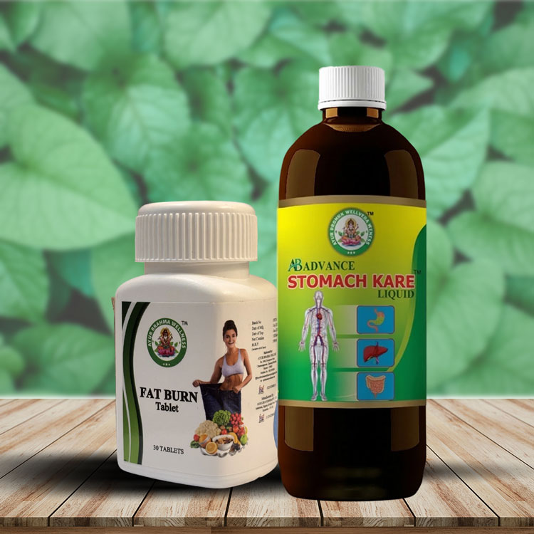 Ayur Brahma Fat Burn Tablets(30 Tablets) & Stomach Kare Combo(450 ml)